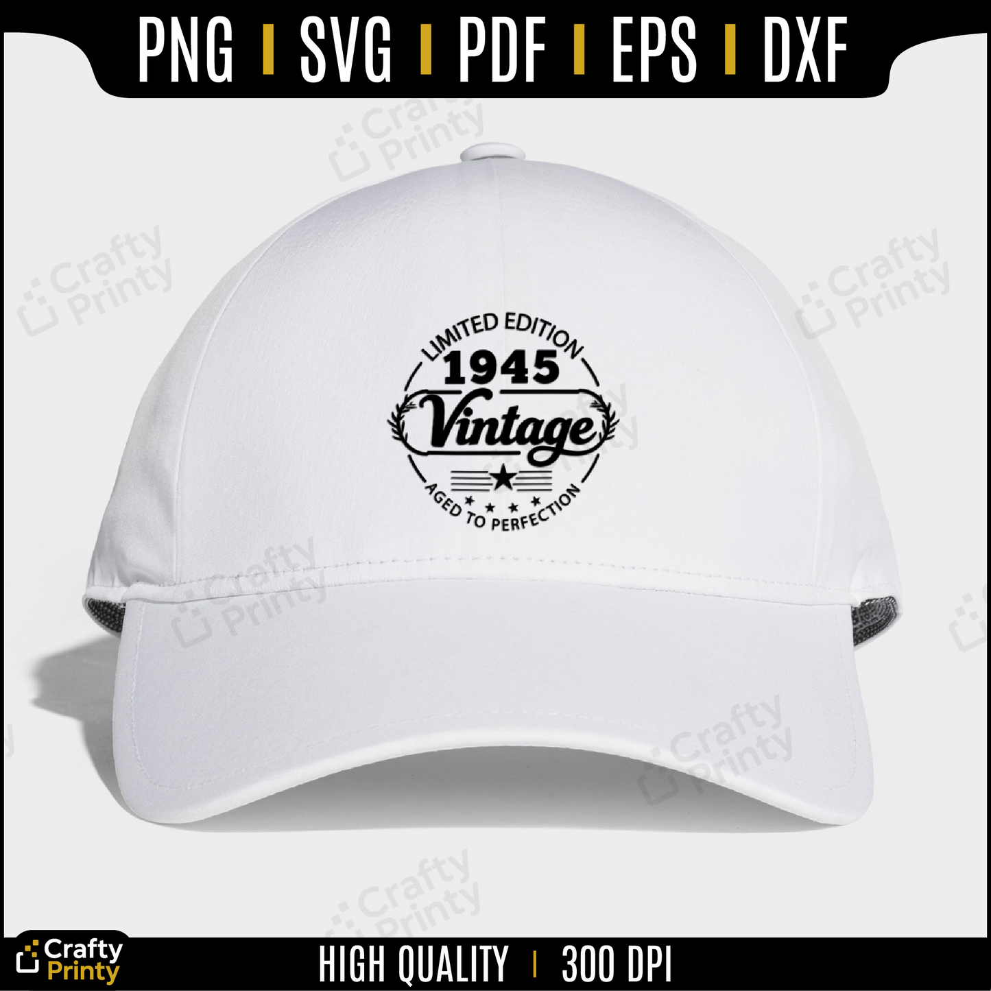Vintage 1945 – Limited Edition – Aged to Perfection | 80th Birthday SVG Design