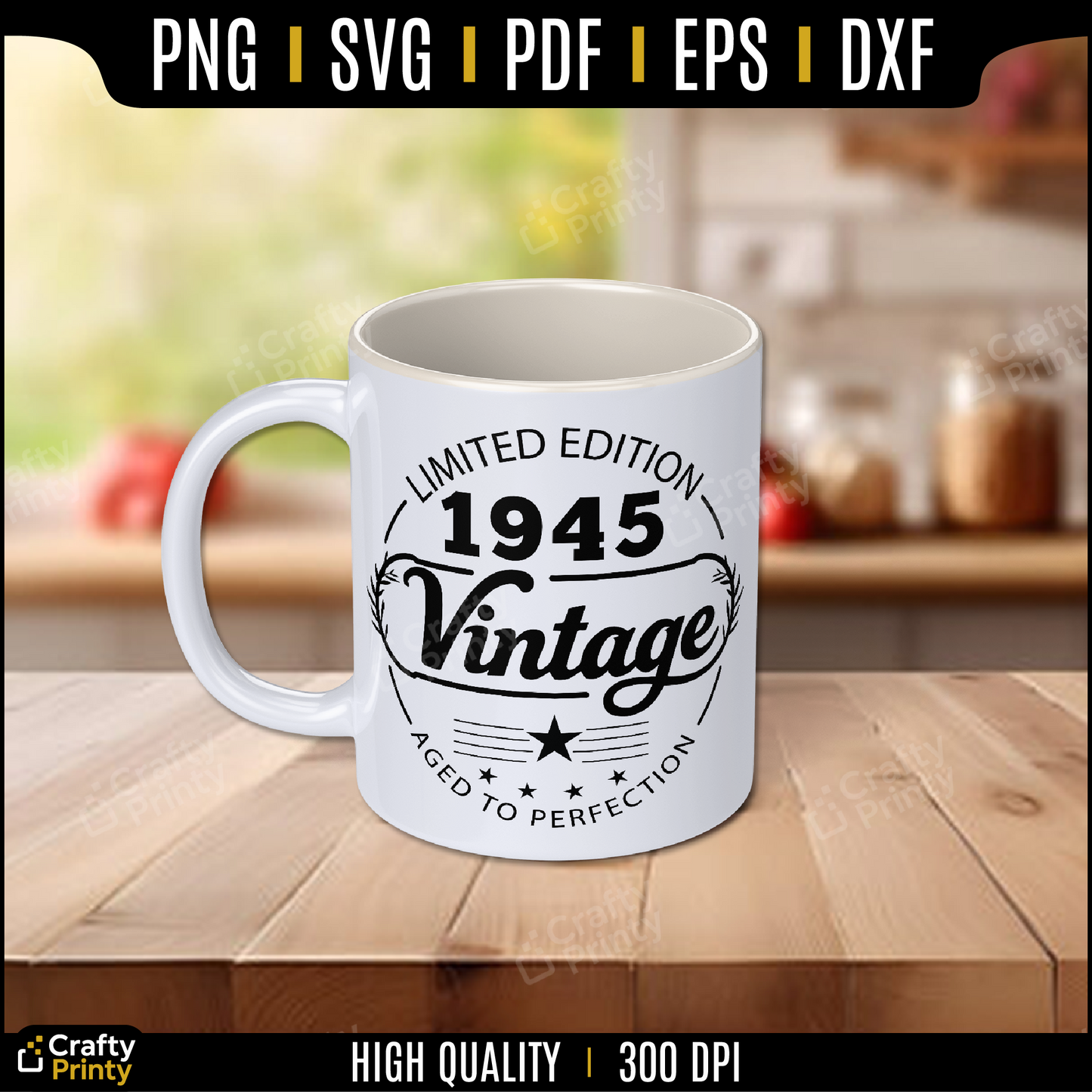 Vintage 1945 – Limited Edition – Aged to Perfection | 80th Birthday SVG Design